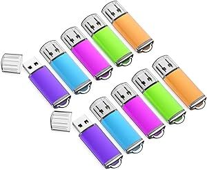 K&ZZ 32GB Flash Drive 10 Pack 32GB USB Drive Thumb Drive 32G 32 GB USB 3.0 Flash Drive USB Stick Zip Drives, Multicolored